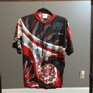 XL Kucharik red/black Kokopelli unisex bicycle jersey